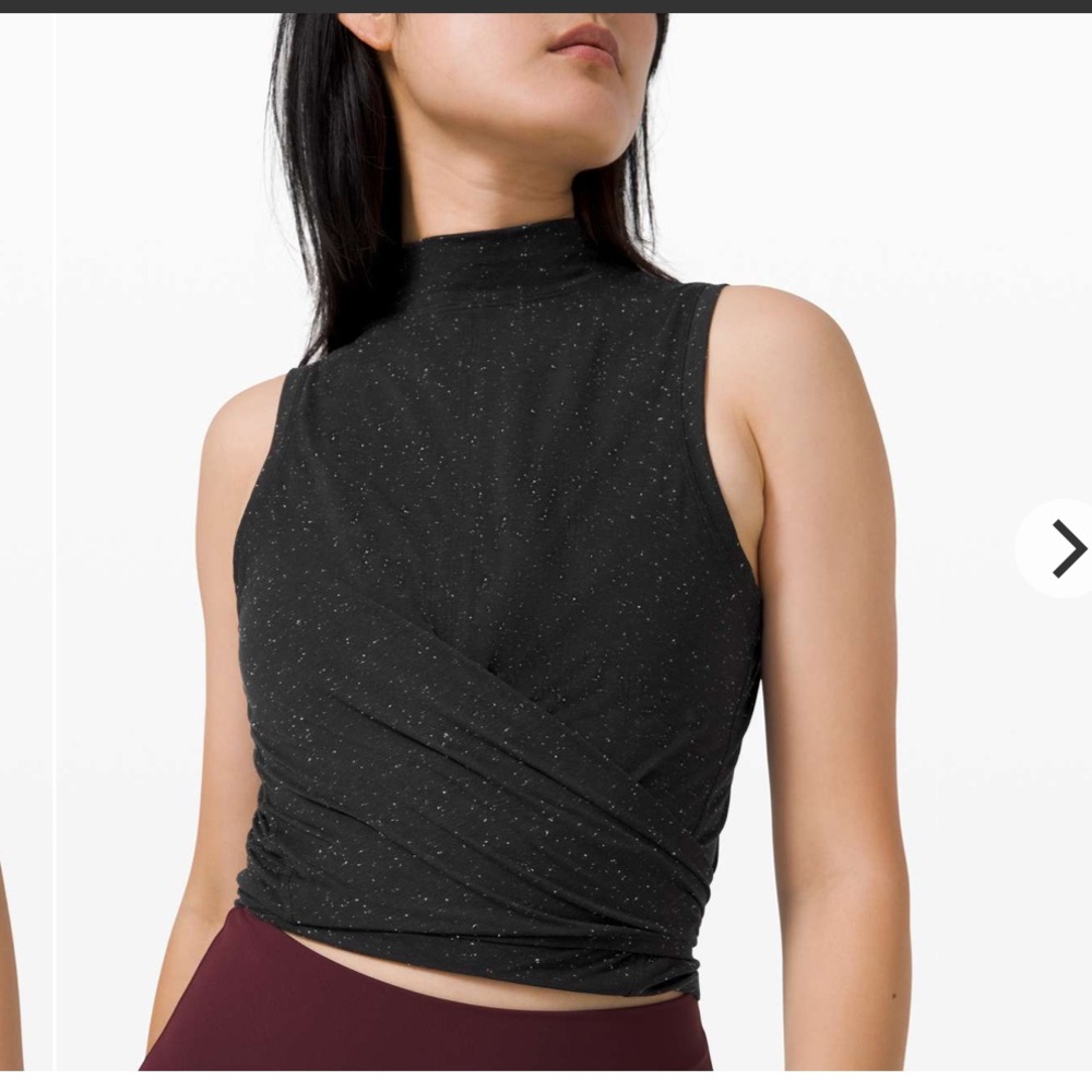 Lululemon time to restore mock neck tank in black/ white